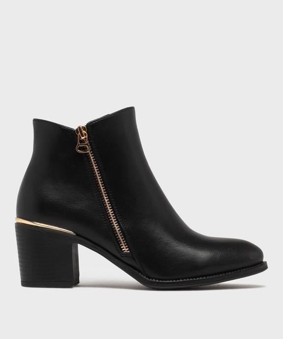 Boots à talon avec zip décoratif femme - Valentina Baldano vue1 - GEMO(URBAIN) - GEMO