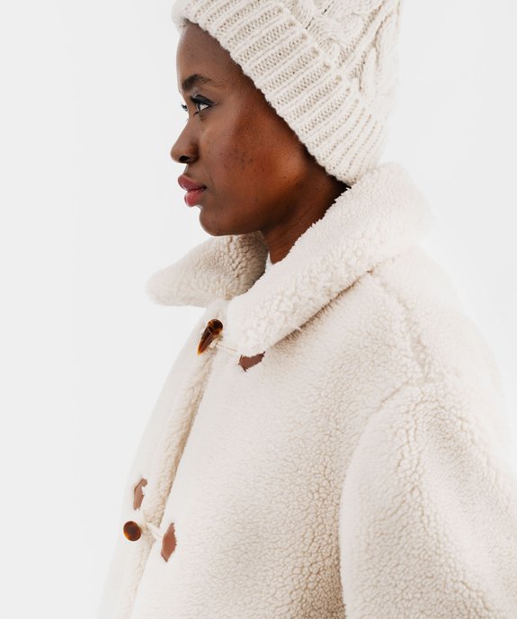 Manteau en maille sherpa femme - LuluCastagnette vue7 - LULU CASTAGNETTE GEMO FOR GOOD - GEMO