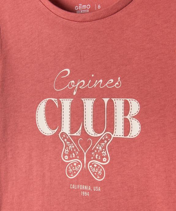Tee-shirt manches longues avec motif girly fille vue2 - GEMO 4G FILLE - GEMO