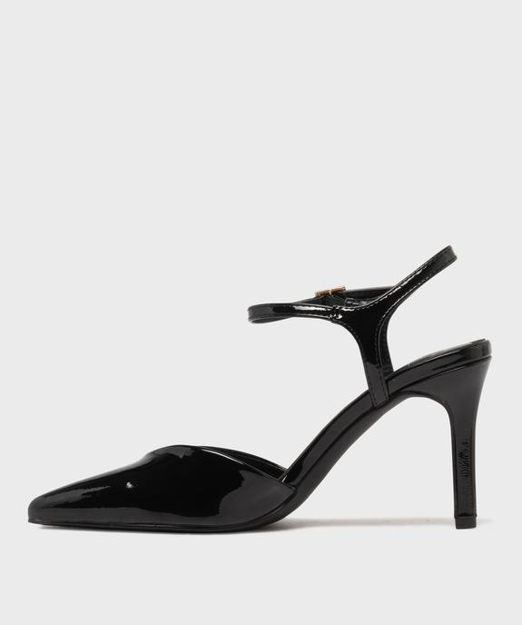 Escarpins slingback vernis à talon haut femme - Follow Me vue3 - FOLLOW ME - GEMO