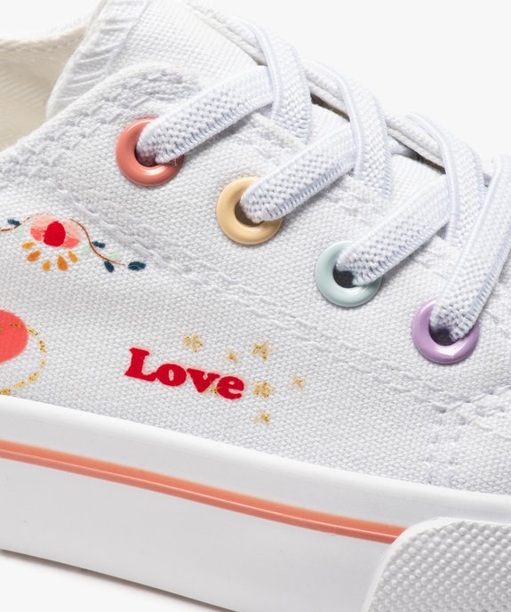 Tennis fille en toile imprimée fermeture lacets élastiques vue6 - GEMO 4G FILLE - GEMO