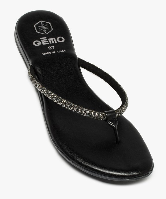 Sandales femme plates à entre-doigts couvert de strass vue5 - GEMO (CASUAL) - GEMO