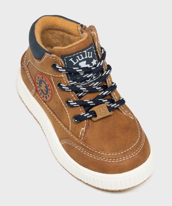 Baskets montantes à lacets et zip intérieur bébé garçon - LuluCastagnette vue5 - LULU CASTAGNETT - GEMO