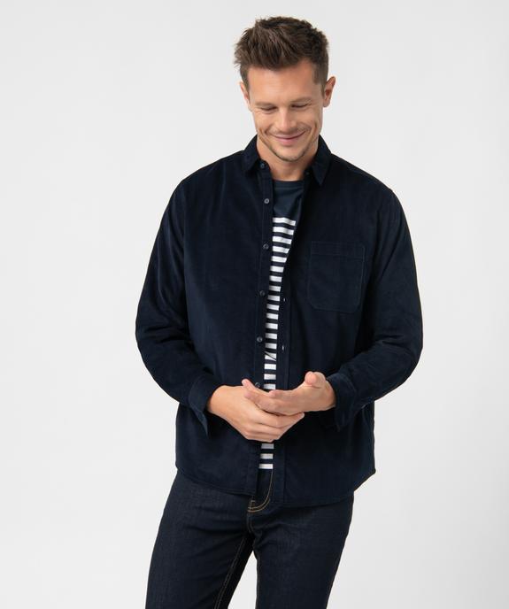 Chemise homme en velours fines côtes coupe Regular vue1 - GEMO (HOMME) - GEMO