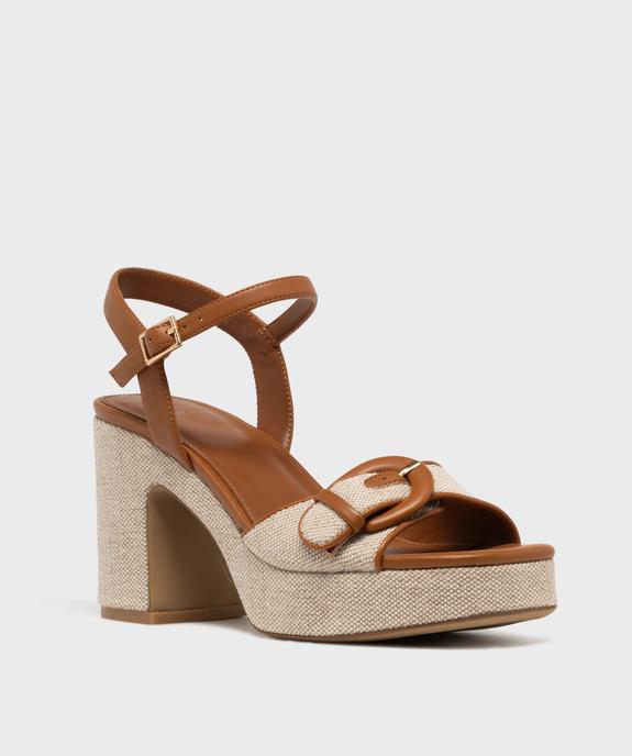 Sandales à talon large et semelle plateforme femme vue2 - FOLLOW ME - GEMO