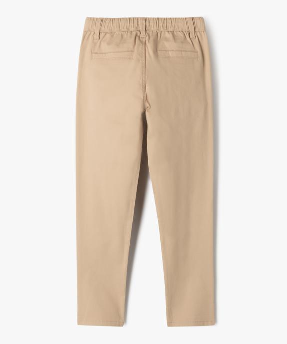 Pantalon chino coupe Regular taille élastique garçon vue3 - GEMO (ENFANT) - GEMO