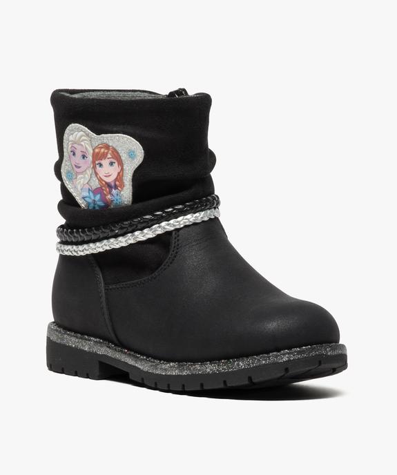 Bottines bi-matières avec motifs Reine des Neiges - Disney vue2 - REINE DES NEIGE - GEMO