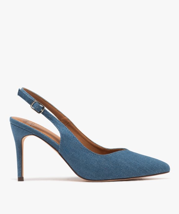 Escarpins à talon aiguille et bout pointu en toile denim femme - Valentina Baldano vue8 - VALENTINA BALDA - GEMO