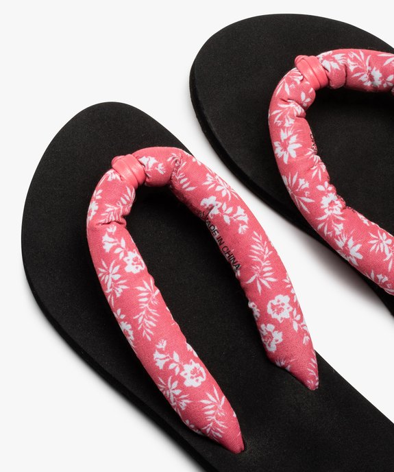 Tongs femme à brides rembourrées en tissu imprimé vue3 - GEMO (PLAGE) - GEMO