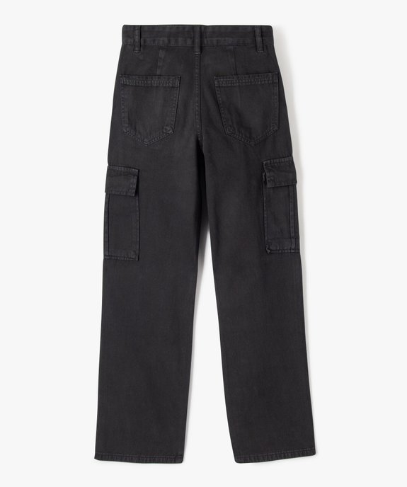 Pantalon cargo en toile de coton fille vue3 - GEMO (JUNIOR) - GEMO