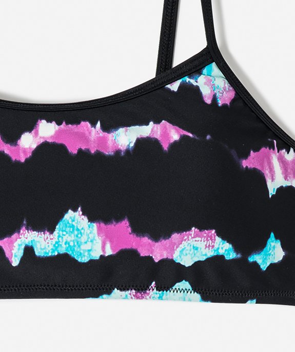 Haut de maillot de bain fille forme brassière à fines bretelles vue2 - GEMO (JUNIOR) - GEMO