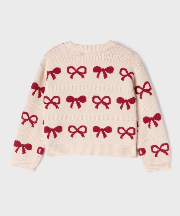 Pull oversize avec motifs noeuds fille vue3 - GEMO (ENFANT) - GEMO