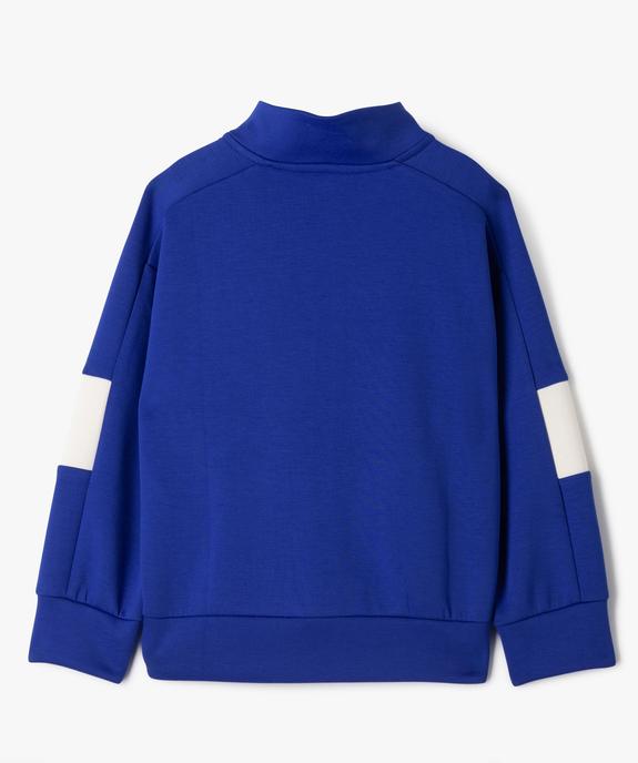 Sweat zippé en maille extensible et douce garçon vue5 - GEMO (ENFANT) - GEMO