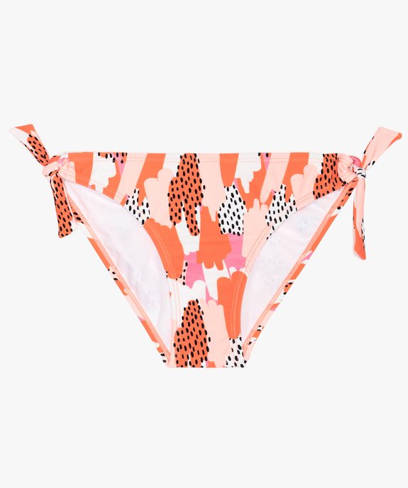 Bas de maillot de bain fille multicolore noué sur les côtés vue1 - GEMO (JUNIOR) - GEMO