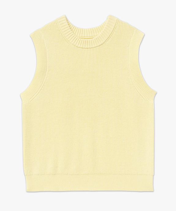 Pull sans manches en maille côtelée femme vue4 - GEMO 4G FEMME - GEMO