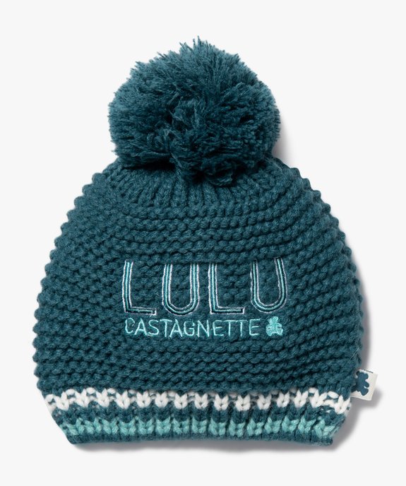 Bonnet en grosse maille avec pompon bébé garçon - LuluCastagnette vue1 - LULUCASTAGNETTE - GEMO