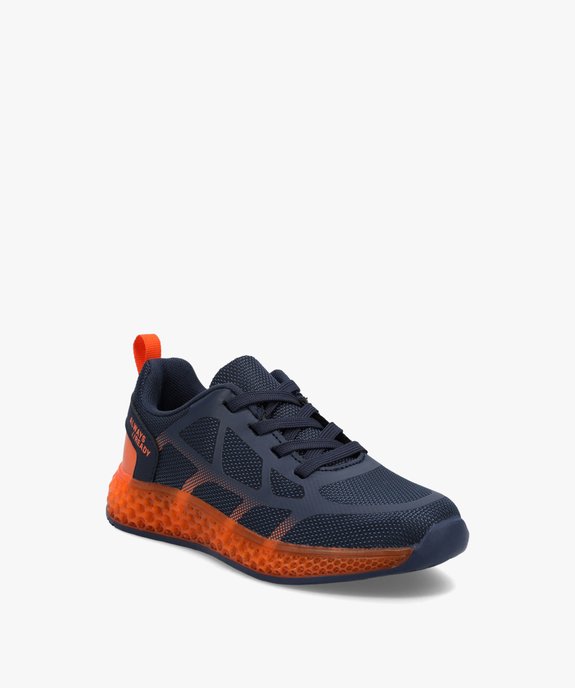 Baskets garçon bicolores en mesh fermeture lacets vue2 - GEMO 4G GARCON - GEMO