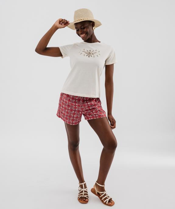 Short ample imprimé en viscose fluide femme vue4 - GEMO 4G FEMME - GEMO