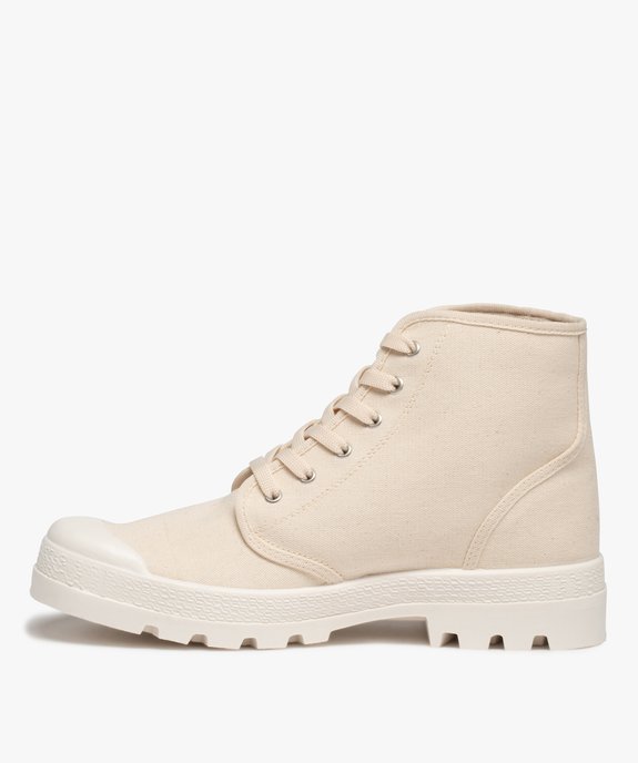 Baskets homme montantes en toile et semelle crantée vue3 - GEMO (CASUAL) - GEMO