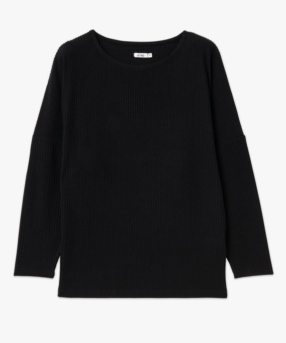 Haut de pyjama femme en maille côtelée vue4 - GEMO 4G FEMME - GEMO