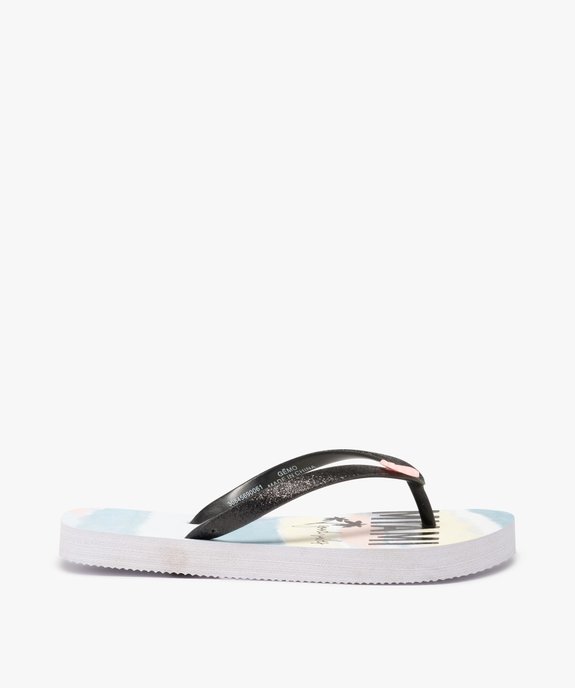 Tongs fille à semelle imprimée Miami et brides pailletées vue2 - GEMO (ENFANT) - GEMO