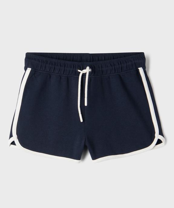 Short en maille bouclette avec liserés contrastants fille vue1 - GEMO 4G FILLE - GEMO