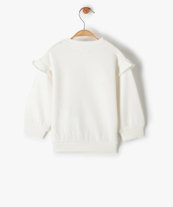 Sweat bébé fille avec motif et volants sur les épaules vue3 - GEMO(BEBE DEBT) - GEMO