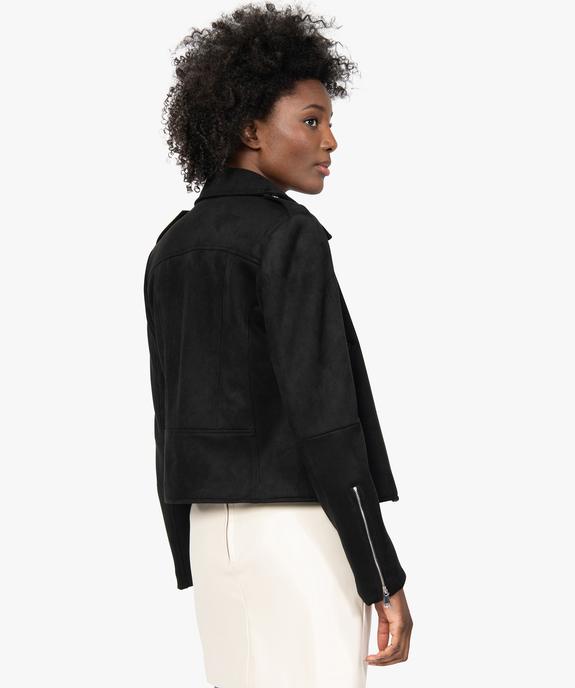 Veste femme en suédine avec fermetures zippées vue3 - GEMO(FEMME PAP) - GEMO