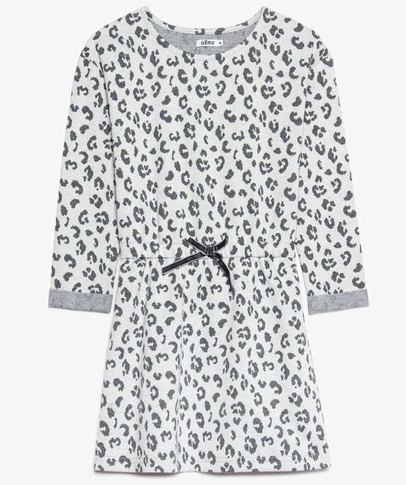Robe fille imprimé léopard à taille élastiquée vue1 - GEMO (ENFANT) - GEMO