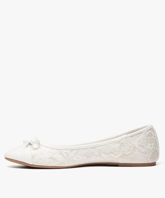 Ballerines femme pailletées en toile imitation dentelle vue3 - GEMO(URBAIN) - GEMO