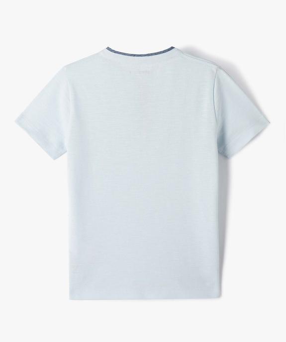 Tee-shirt garçon esprit polo en maille piquée vue4 - GEMO (ENFANT) - GEMO