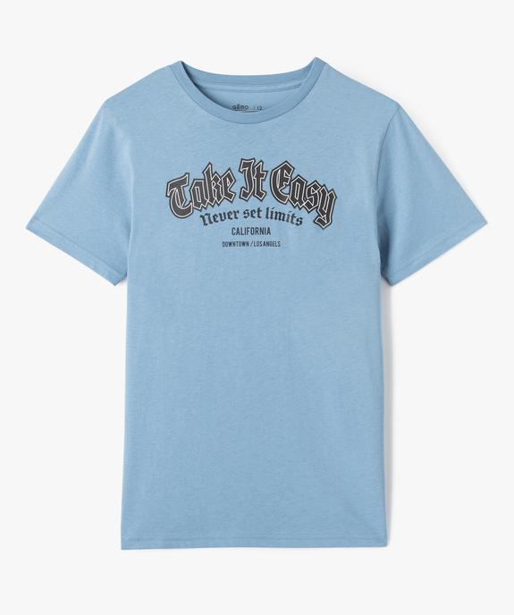 Tee-shirt manches courtes en coton imprimé garçon vue1 - GEMO 4G GARCON - GEMO