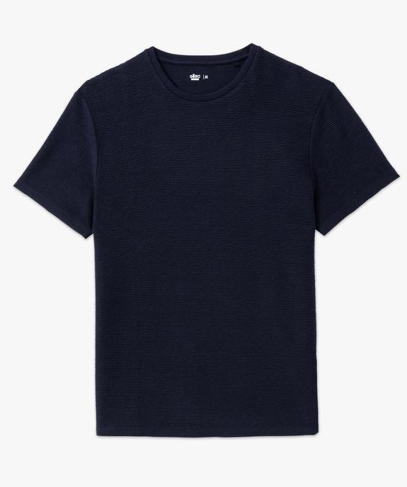 Tee-shirt à manches courtes en maille texturée aspect rayé homme vue4 - GEMO 4G HOMME - GEMO