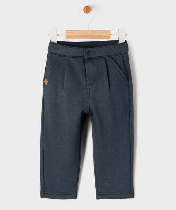 Pantalon à motifs chevrons doublé velours bébé garçon - LuluCastagnette vue1 - LULUCASTAGNETTE - GEMO