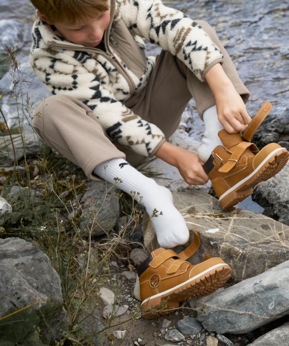 Boots garçon à double scratch et semelle crantée avec col matelassé vue1 - BUGGY - GEMO