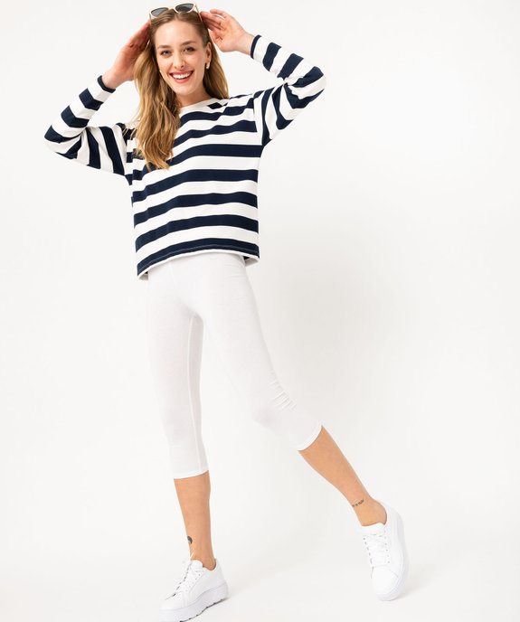 Legging court en coton stretch femme vue5 - GEMO 4G FEMME - GEMO