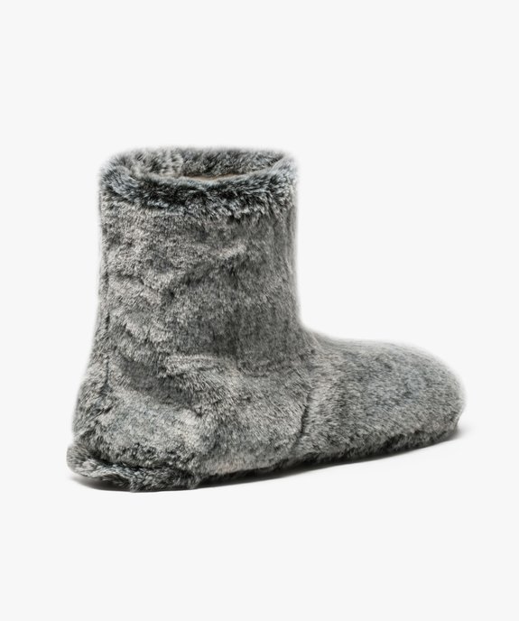 Chaussons femme forme boots en peluche vue4 - GEMO(HOMWR FEM) - GEMO