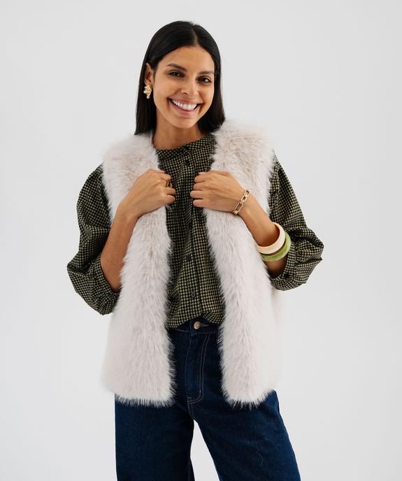 Veste sans manches en fourrure imitation femme vue1 - GEMO 4G FEMME - GEMO