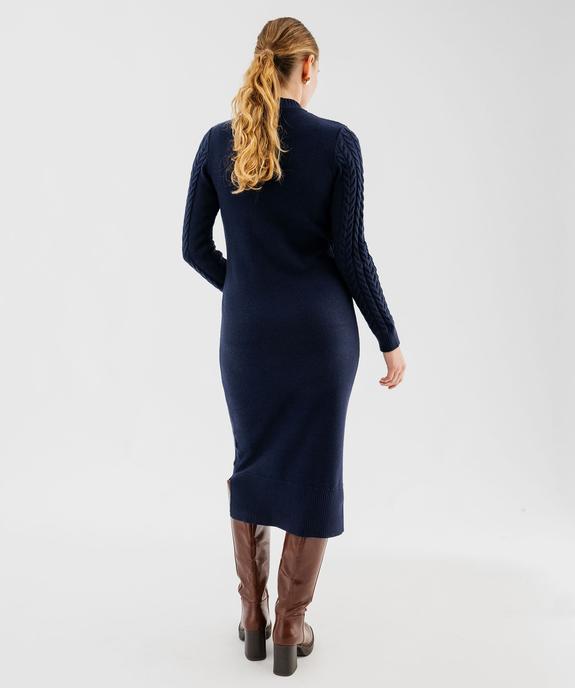 Robe pull longue en maille torsadée femme - LuluCastagnette vue4 - LULUCASTAGNETTE - GEMO