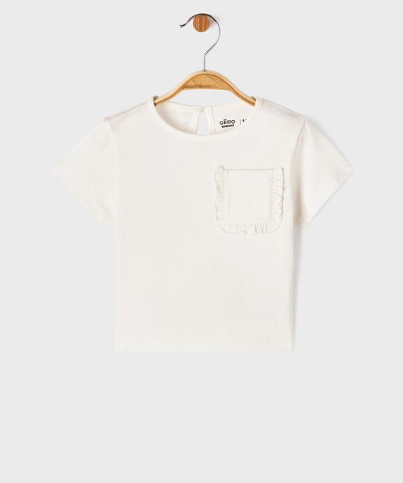 Tee-shirt manches courtes avec poche fantaisie bébé fille vue1 - GEMO 4G BEBE - GEMO