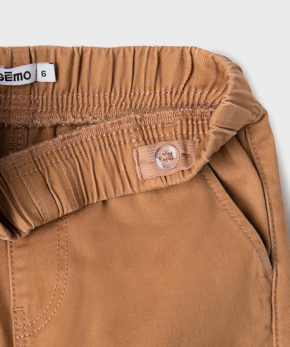 Pantalon cargo avec taille élastique garçon vue4 - GEMO (ENFANT) - GEMO