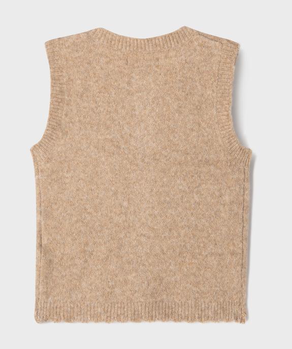 Gilet sans manches avec finitions dentelées fille - LuluCastagnette vue3 - LULUCASTAGNETTE - GEMO