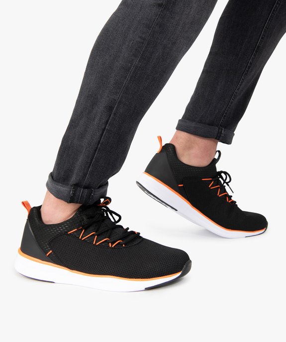 Baskets homme façon socquettes en mesh à lacets vue1 - GEMO (SPORTSWR) - GEMO