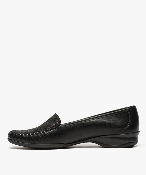 Mocassins confort femme dessus cuir souple vue3 - GEMO (CONFORT) - GEMO