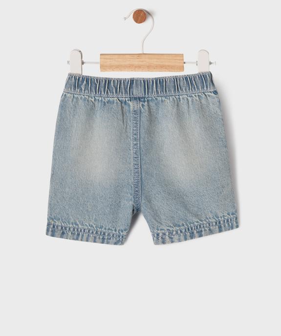 Short en jean délavé avec taille ajustable bébé garçon vue3 - GEMO(BEBE DEBT) - GEMO