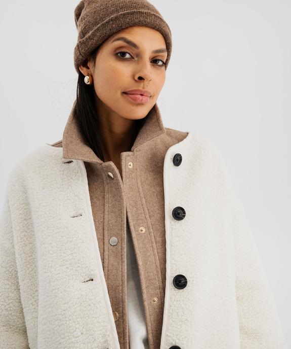 Veste en sherpa réversible femme - GEMO 4G FEMME Veste en sherpa réversible femme vue1 - GEMO 4G FEMME - GEMO