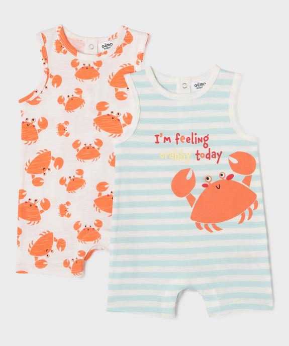 Combishorts imprimés bébé garçon (lot de 2) vue1 - GEMO 4G BEBE - GEMO
