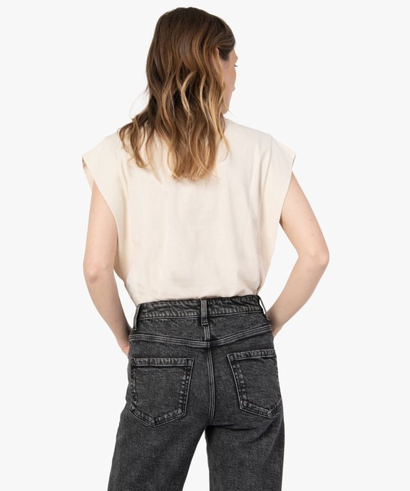 Tee-shirt femme sans manches avec motif sur le buste vue3 - GEMO(FEMME PAP) - GEMO