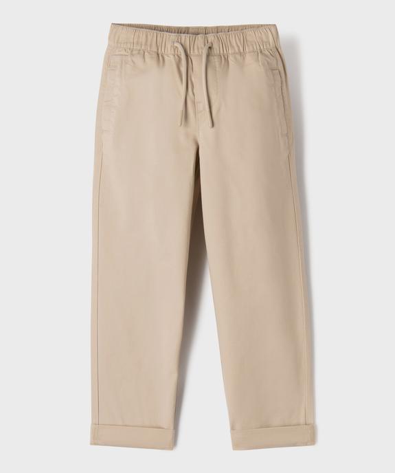 Pantalon chino avec taille ajustable garçon vue1 - GEMO (ENFANT) - GEMO