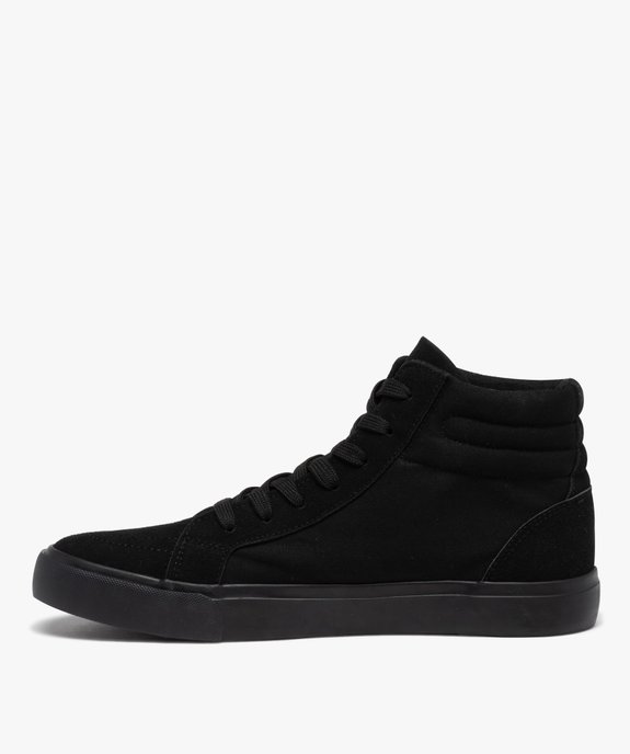Baskets homme mid-cut en toile et suédine unie vue3 - GEMO 4G HOMME - GEMO